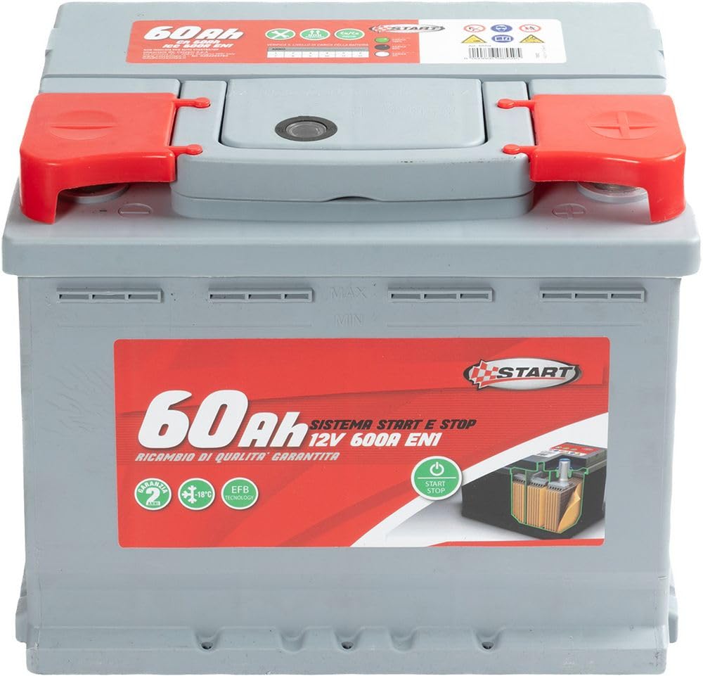 Start Batterie Stop& 60AH 12V 540A (EN1) pôle positif gauche étanche, technologie EFB