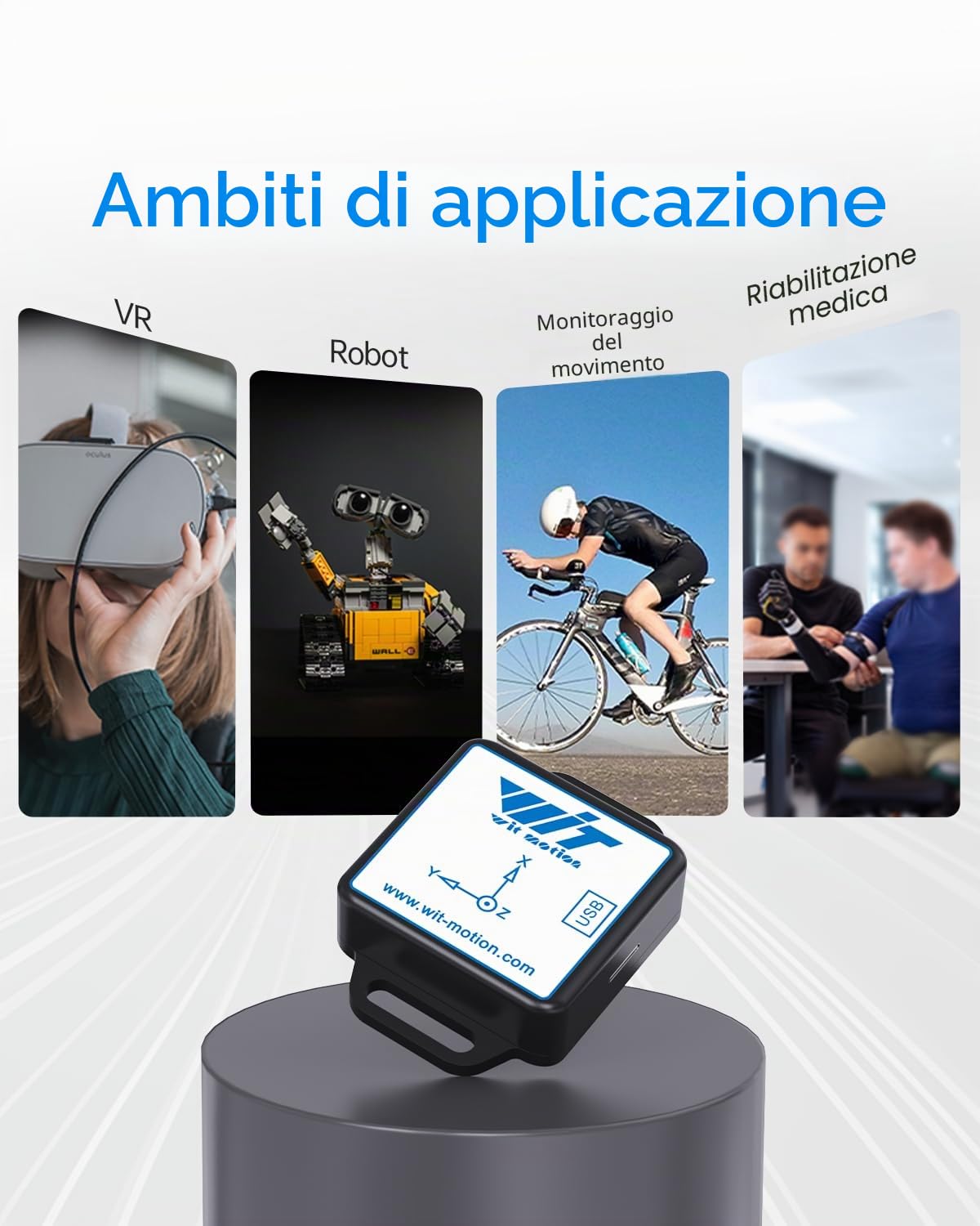 [Sensori di accelerazione Bluetooth 5.0] Sensore di inclinazione wireless a 9 assi WT901BLECL, accelerometro a 3 assi + giroscopio + magnetometro + inclinometro, sensore IMU MPU9250 Modulo