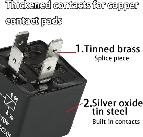 Miniatura 3 de Relés de coche de 12 V 4 pines 40 amperios, modelo Spst JD2912-1H-12 VDC 40 A 14 VDC, interruptores y arrancadores automotrices, relé SPST para