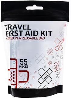 ASR Outdoor 55pc Compact Travel First Aid Kit in Resealable Bag Hiking Camping Gear Emergency Preparedness Items