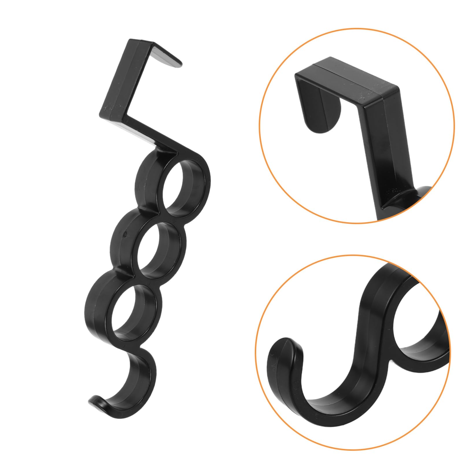 Ciieeo Ganchos para Puerta de 10 Piezas de Plástico Negro | Almacenaje Multifunción, Estilo Moderno Minimalista, para Dormitorio y Colgar Sombreros