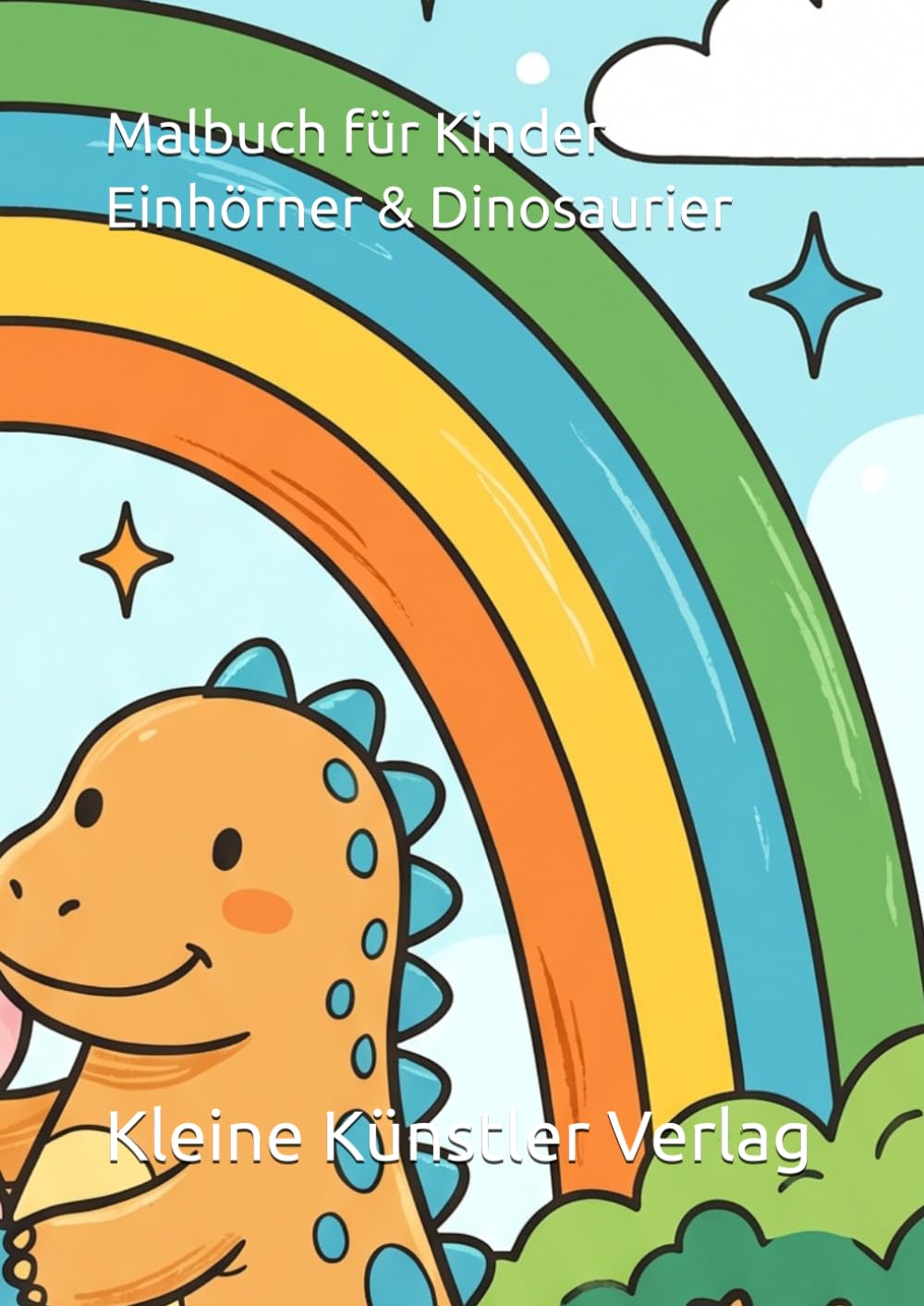Malbuch für Kinder: Einhörner & Dinosaurier: 50 Ausmalbilder für Mädchen und Jungen ab 4 Jahren – Einhörner, Dinosaurier und mehr!