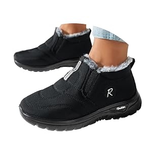 Snow Boots for Women Winter Warm Plush Lined Waterproof Ankle Booties Non-Slip Comfortable Outdoor Snow Shoes Womens Thermal