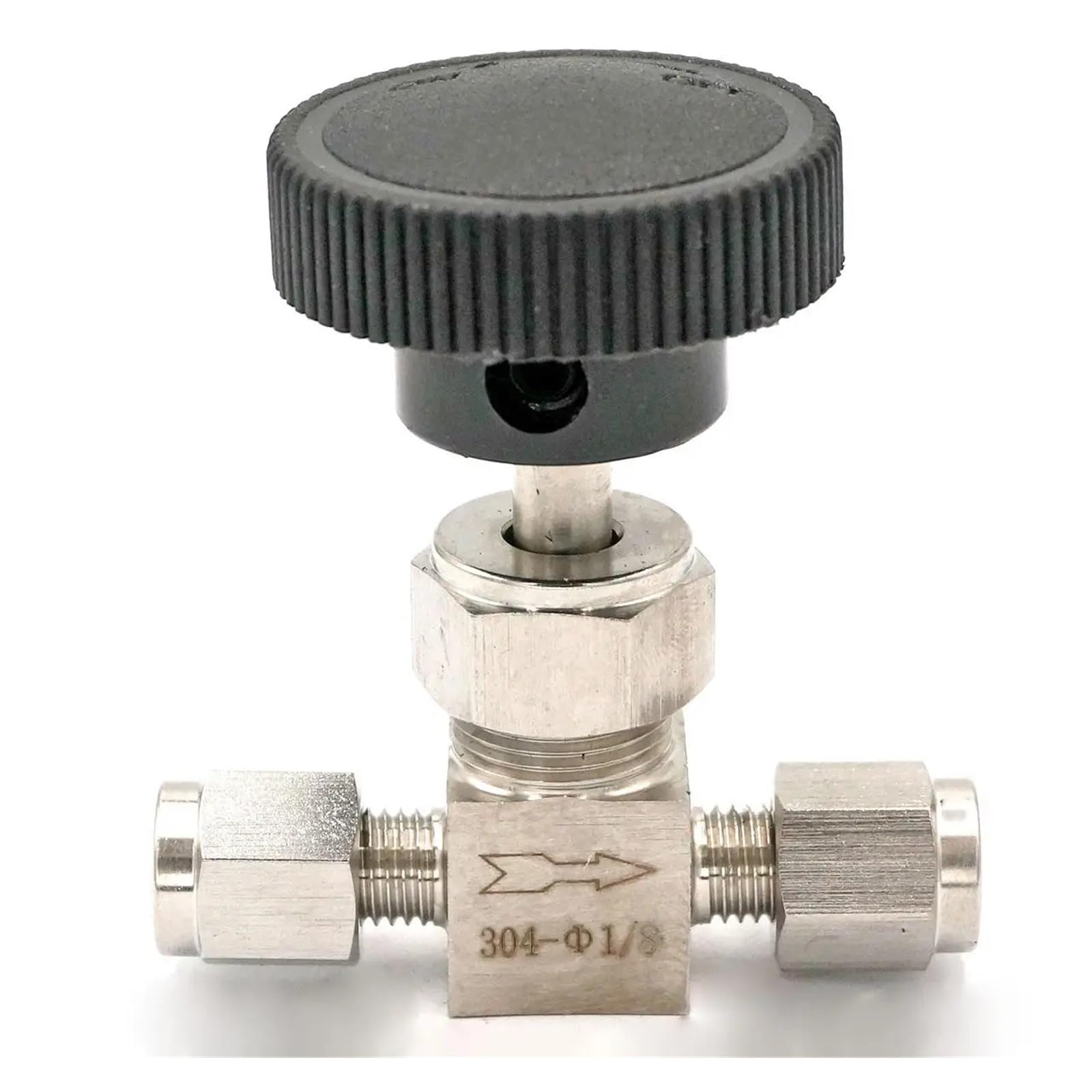 Vanne à aiguille 1/8 pouce inox 304 pour contrôle de débit précis
