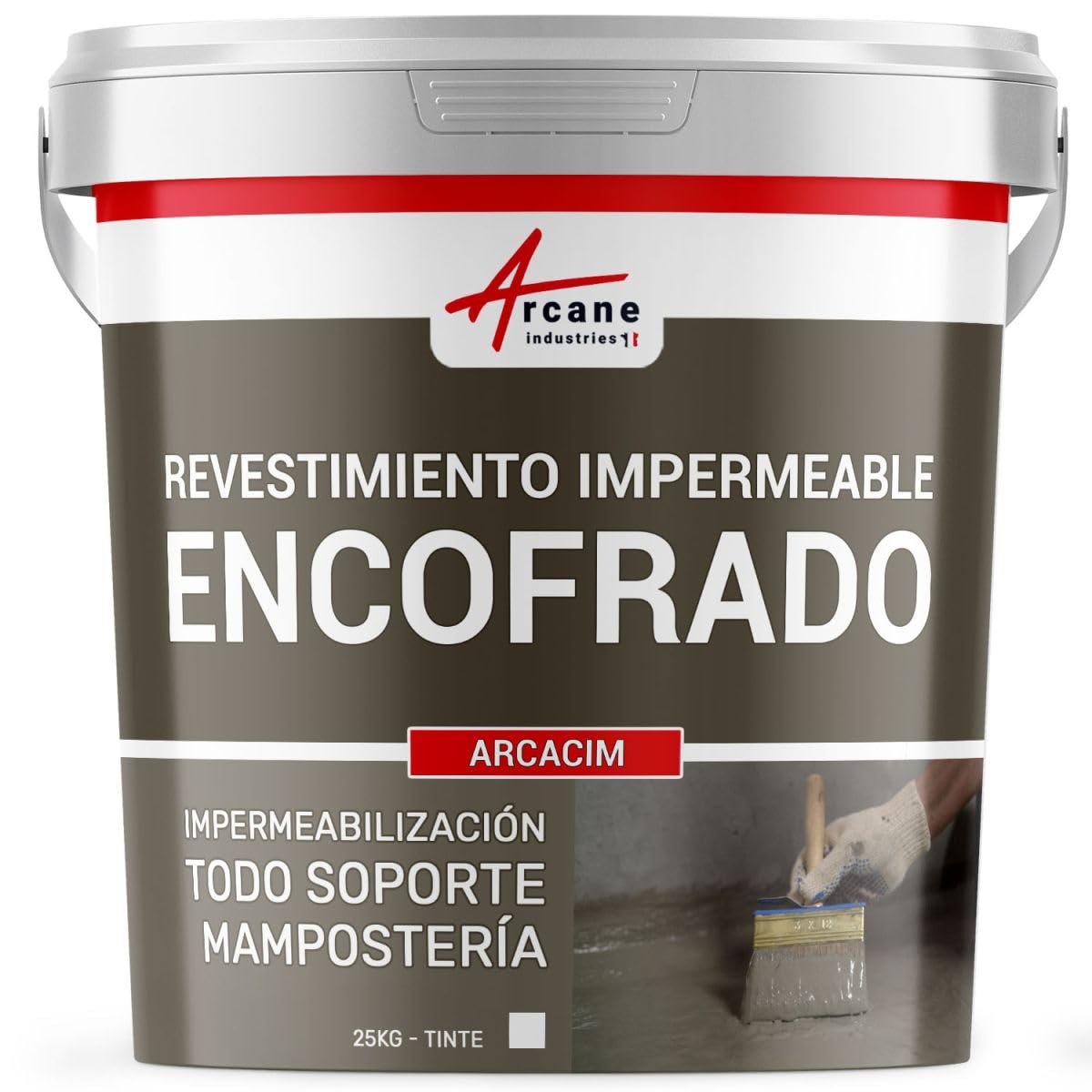 Revestimiento Impermeable Hidrófugo Hormigón, Mampostería 25 kg Blanco | Impermeabiliza Hormigón, Albañilería, Piedra y Ladrillo, Resiste a la Contrapresión, Sótano y Cimientos - Arcane Industries