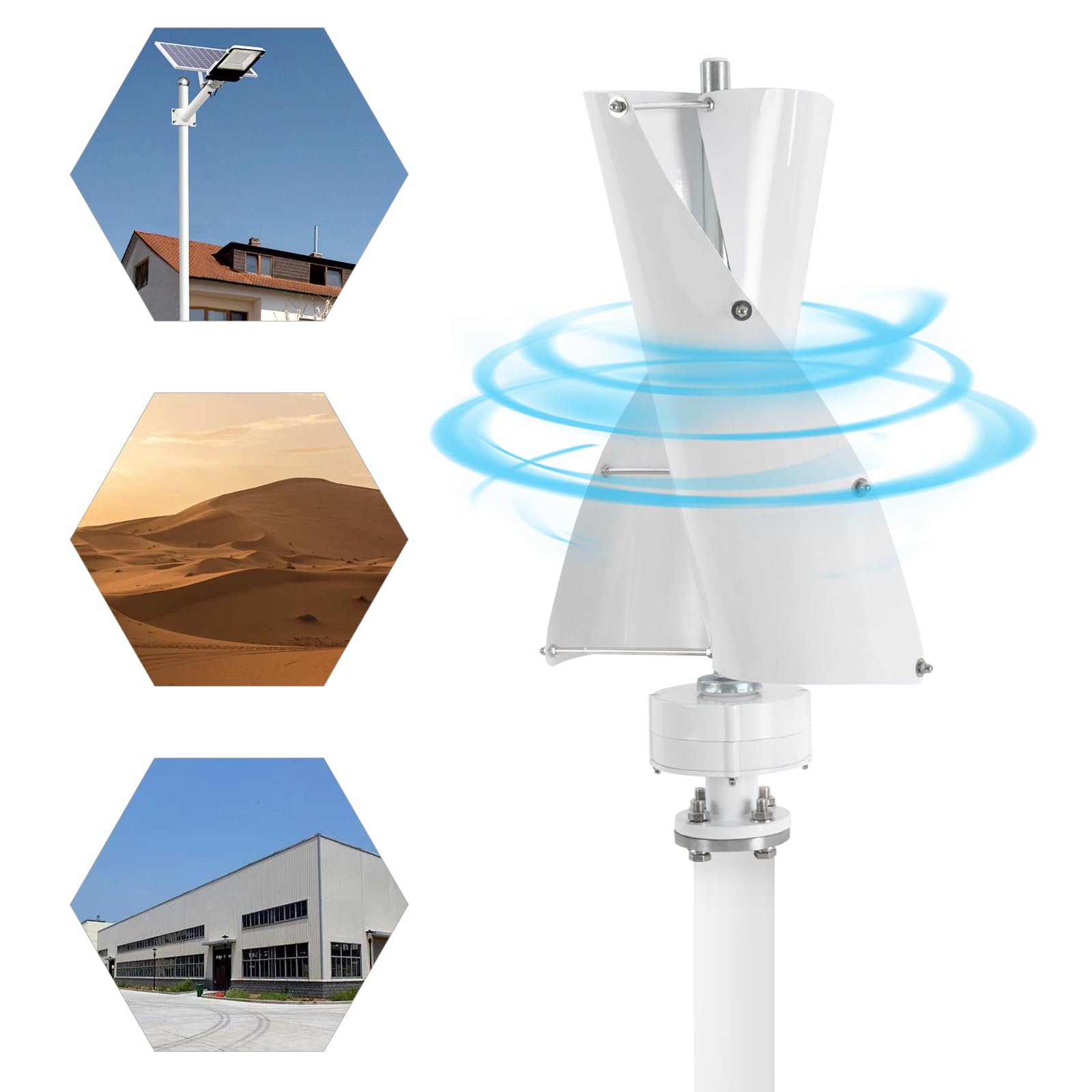 Generatore di turbine eoliche verticali, 24 V, 500 W, con controller, velocità del vento 13 m/s, generazione di energia per uso domestico per barche, gazebo, capanne o case mobili