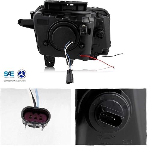 Miniatura 2 de AKKON - Para negro 2010 2011 2012 2013 Chevy Camaro conductor y pasajero ambos lados proyectores faros delanteros