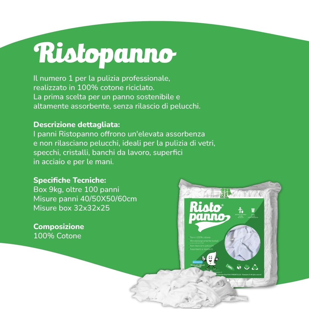 Ristopanno - Panni Di Cotone 100% Per Pulizia, Super Assorbenti E Eco-Sostenibili - Foto 6