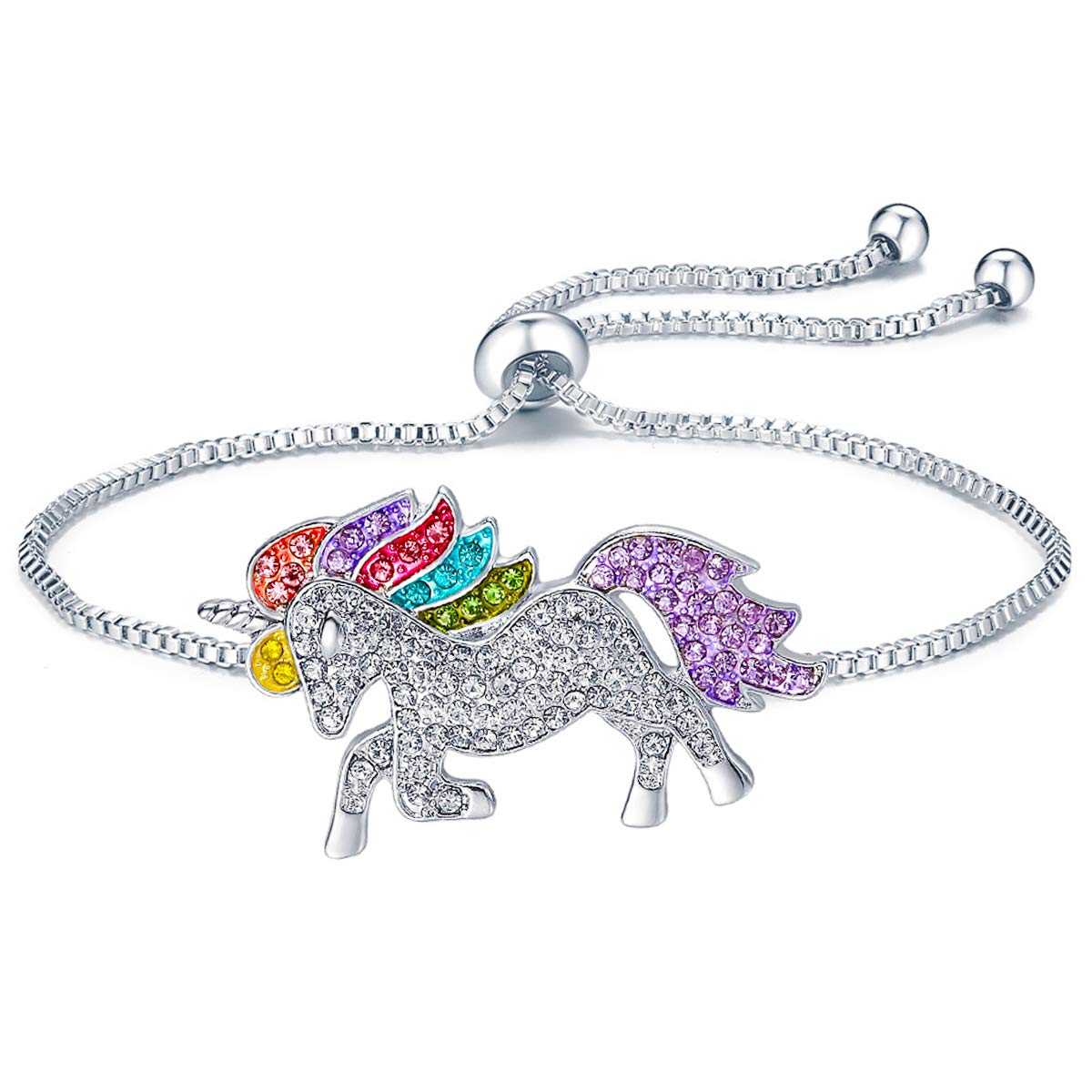 ALoveSoul Silver Tone Little Princess Rainbow Unicorn Pendant Girl Ladies Fashion Necklace Gift for Women, 11.81 inches, Metal, Cubic Zirconia (B07P62JGV4) Amazon Price History, Amazon Price Tracker