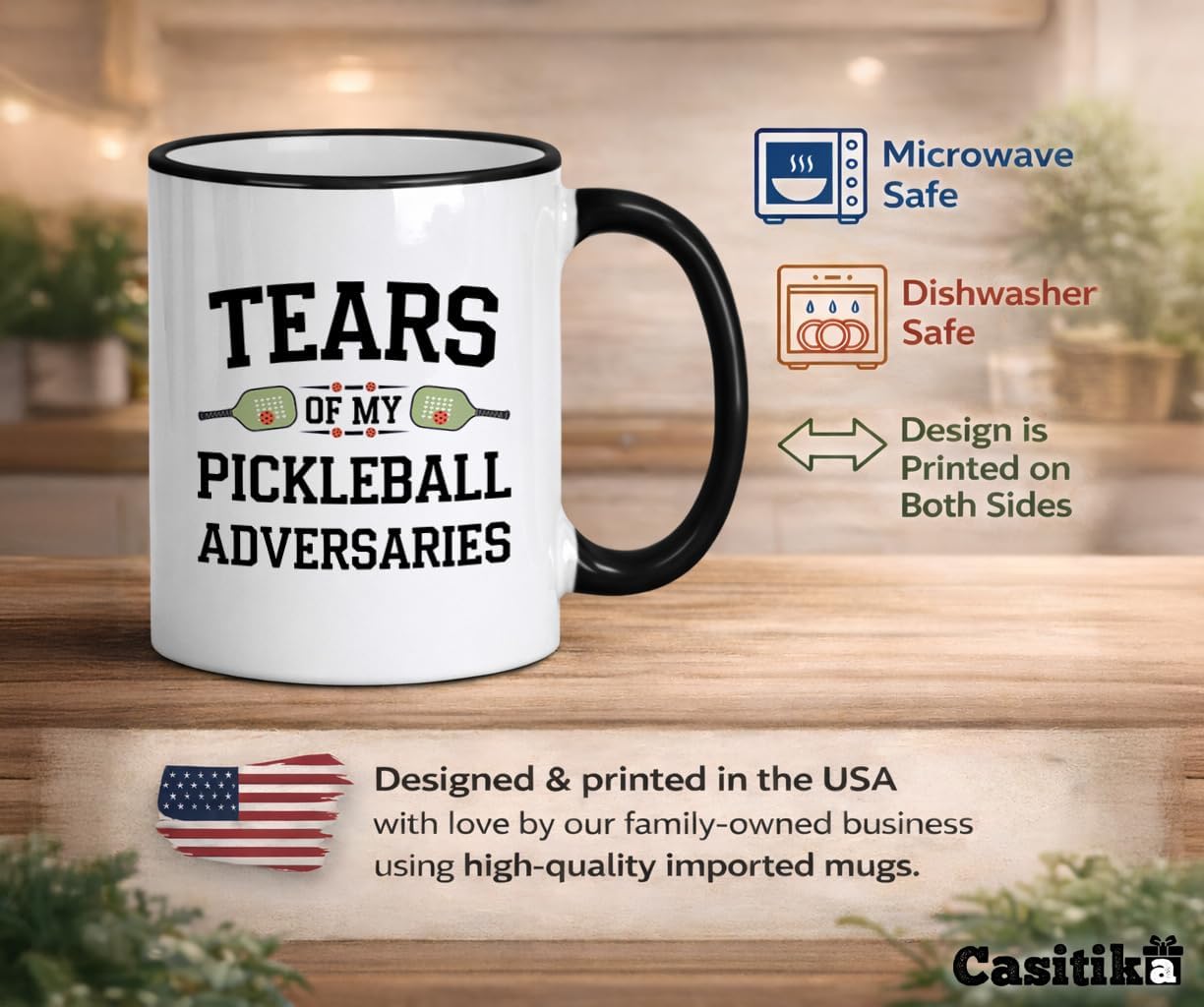 Casitika Pickleball Gifts. 11 Oz Pickleball Mug. Funny Gifts For Pickleball Lovers. Tears Of My Pickleball Adversaries Cup. - Image 3