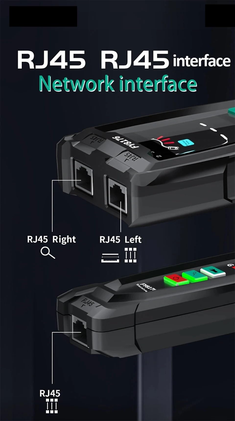 Tester for cavi di rete regolabile, distanza localizzazione, lunghezza del cavo, TDR RJ45, rilevatore linee digitale, filo PoE Prove di trasmissione