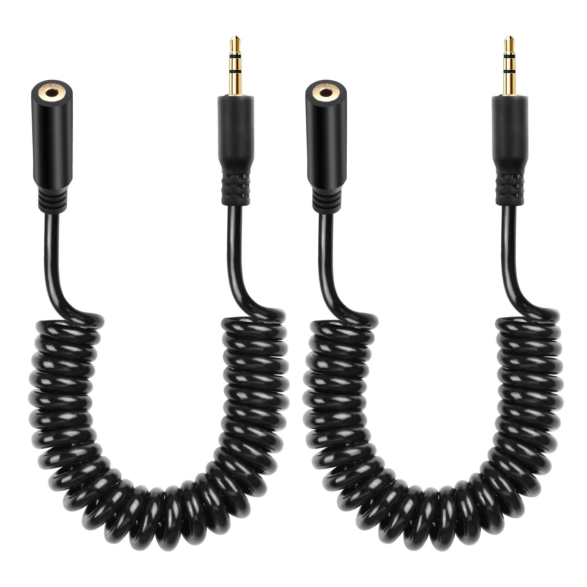 CERRXIAN 2,5 Mm Audiokabel 2er Pack – Spiralkabel Für Kamera, Kopfhörer & Fernbedienungen, 1 M