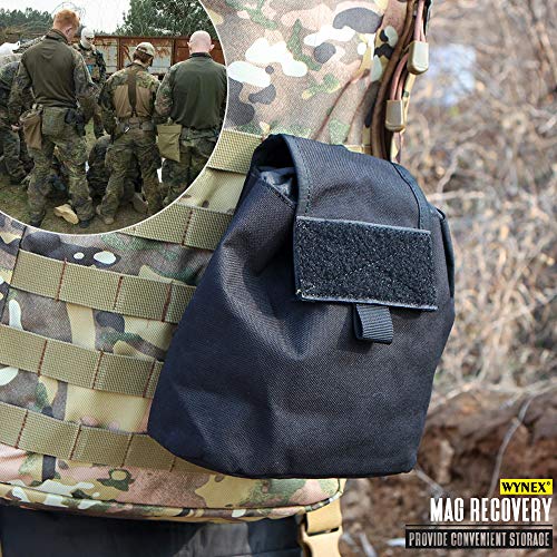 Wynex Molle Dump Pouch Tactical, Dump Pouch Foldable Recovery Pouches Roll-Up Garbage Bag Drawstring Included U.s.a Flag Patch #TOP3