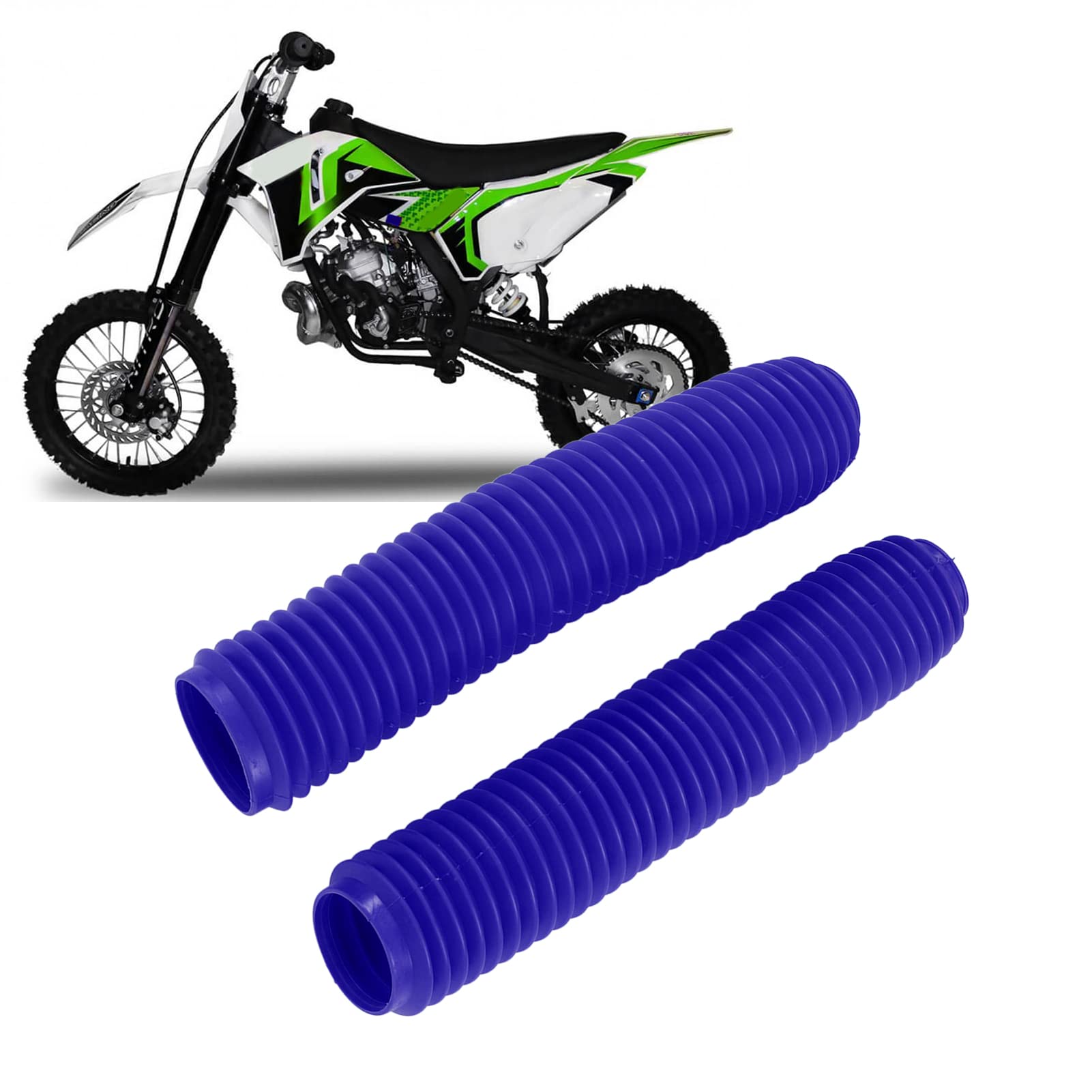 Pair Of Blue Front Fork Dust Covers – Motorcycle Shock Absorber Boots (Universal)