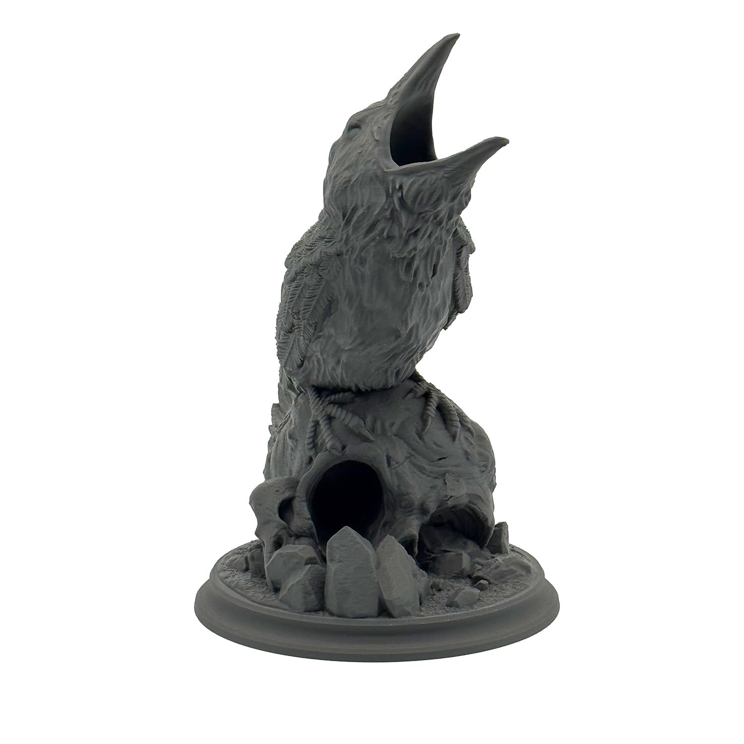 Rabe auf Totenkopf Würfelturm für Würfel bis 25mm | DND Raven Dice Tower Made in Germany | Tabletop RPG Pen & Paper DSA Gothic Fantasy | Deko zum Bemalen | Geschenk Rollenspieler