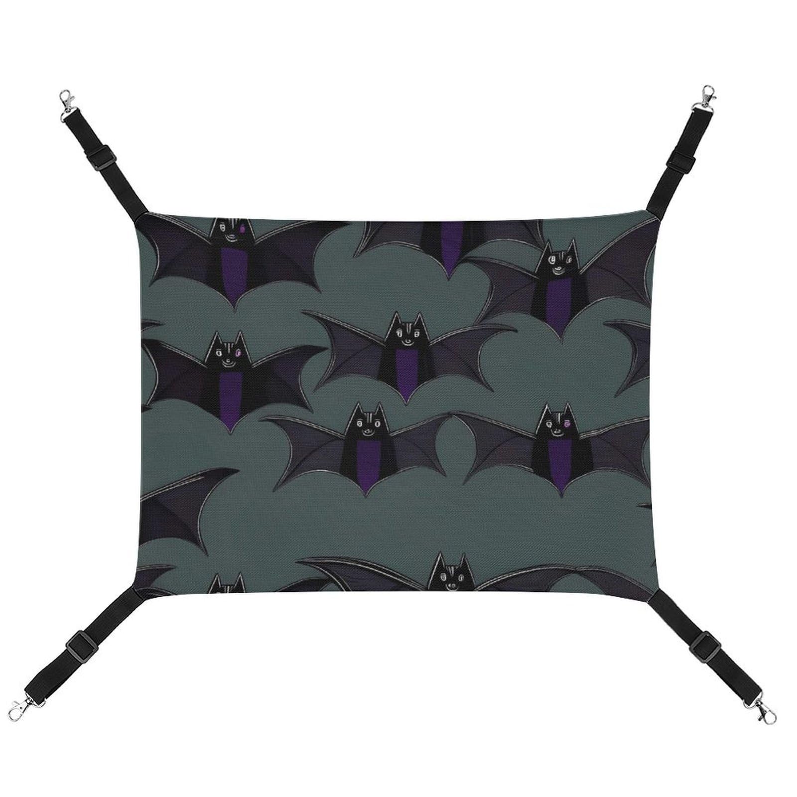 Hamac pour chat doux et respirant motif chauve-souris pour des siestes