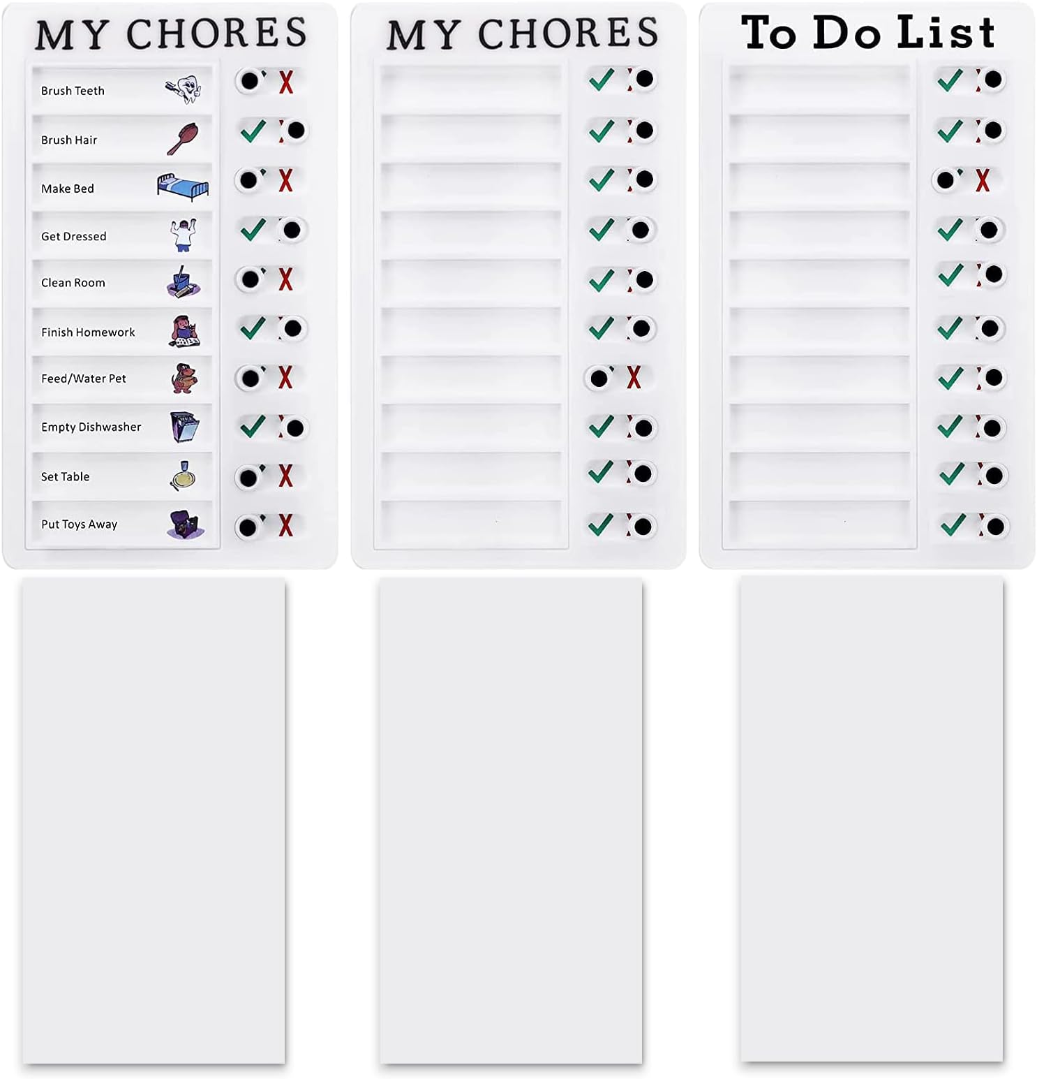 3 Pieces Chore Chart ,Customized Checklist Board Planner 2022 Portable Chore Chart Memo Boards for Kids Teenagers Adults DIY with 3 Replaceable Blank Paper (3 Memo Boards+3 blank papers)