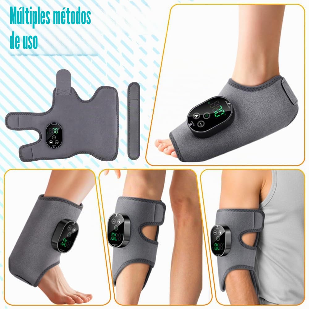 Masajeador de Pies Electrico, Recargable Foot Massager, con 3 Modos, 6 Niveles de Calor, Masajeador Eléctrico para Tobillos, Talones, Plantas, Empeines