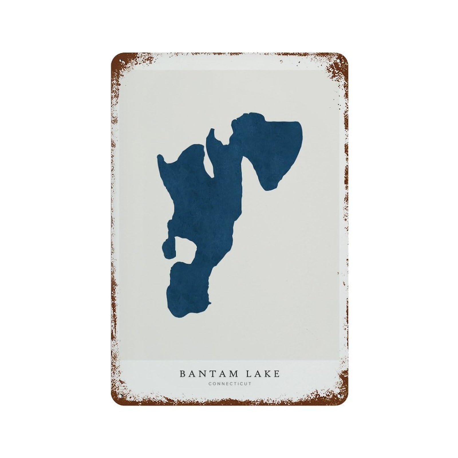 xiaoxiaoshen Bantam Lake Map House Gift Connecticut (2) Wall Decor Art Metal Tin Poster Modern Home Decor Art Home Bar Shop Decorations Vintage Sign 30x20cm