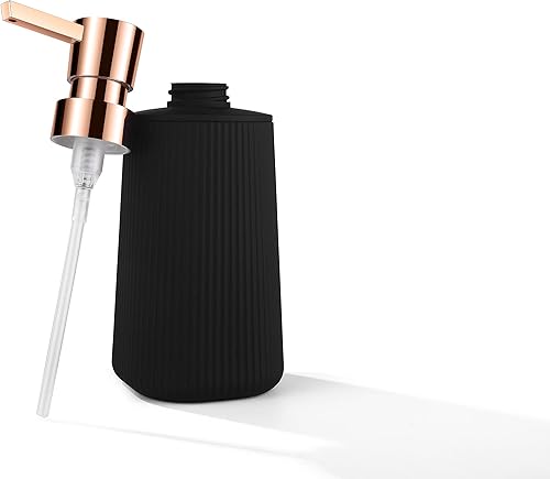 Miniatura 3 de Memanque Dispensador de jabón de manos negro para baño, paquete de 2 dispensadores de jabón de manos y platos, dispensador de jabón de cocina para