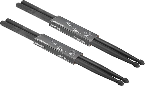 PATIKIL Bastón de nailon 5A de plástico antideslizante para adultos, tambores electrónicos, instrumento musical, percusión negro, 2 pares PATIKIL Bastón de nailon 5A de plástico antideslizante para adultos, tambores electrónicos, instrumento musical, percusión negro, 2 pares
