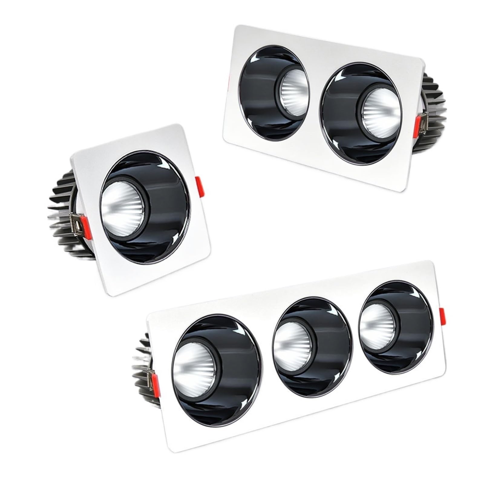 eufeifeiegds Quadratische Einbau-Downlights 7W 12W 15W LED-Deckenleuchte, blendfrei, 220V 110V COB LED-Spots for Wohnräume(Bianco,12W Dimmable)