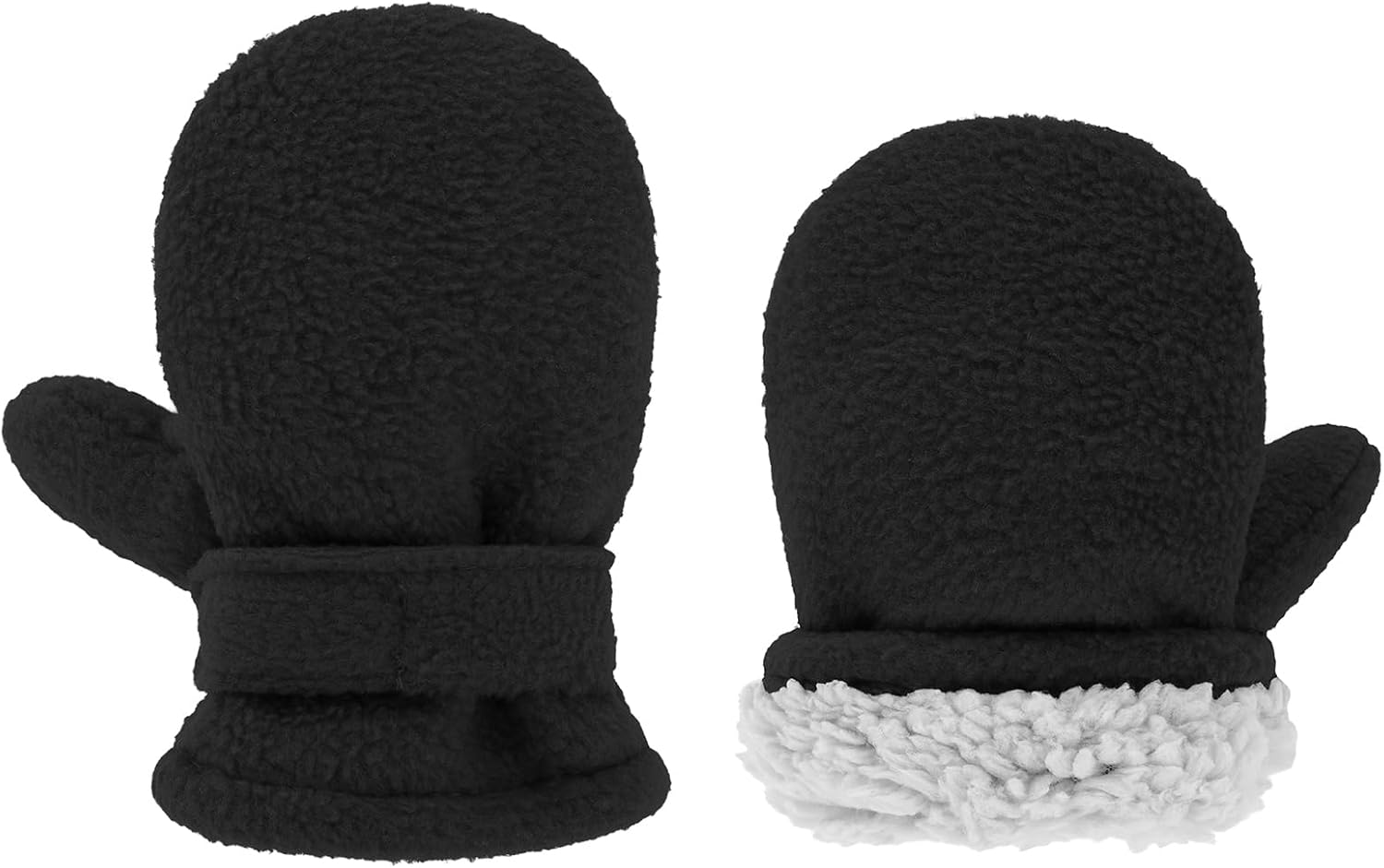 American Trends Toddler Mittens 3 Pairs Toddler Snow Gloves Warm Fleece Kids Winter Gloves for Baby Boys Girls - Image 2