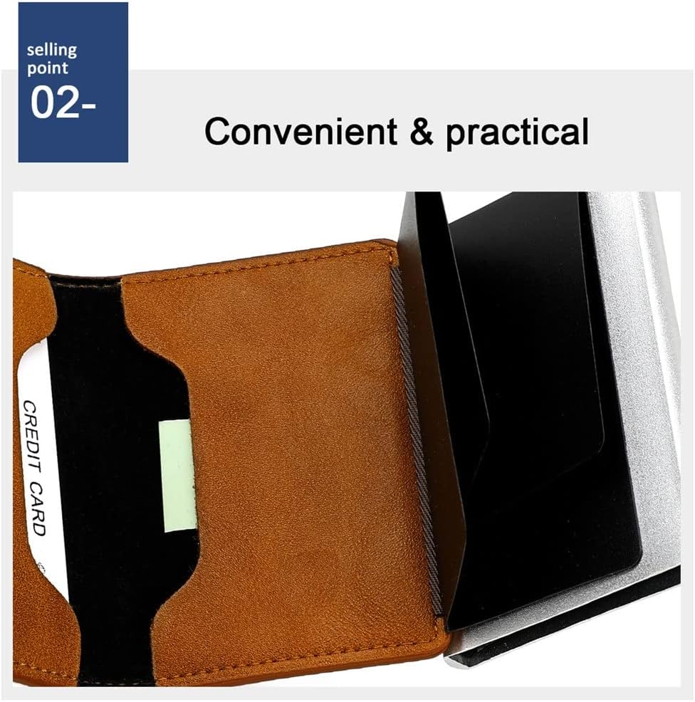 Ladies RFID Anti-theft Swipe Wallet Automatic Card Case Business Credit Fashion Metal image 5