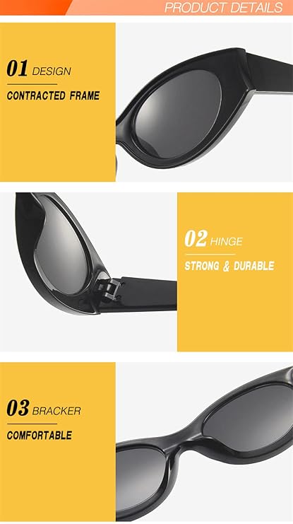 WQZYY&ASDCD Sunglasses Women Men Modern Oval Women Trendy Eyewear Female Sun Glasses Men Punk Shades Male Uv400