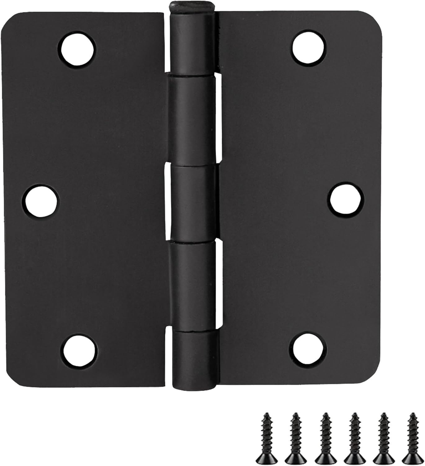 Design House Door Hinges for Interior Doors 6-Pack 3.5-inch x 3.5-inch – Rounded 1/4-inch Radius Steel Door Hinge – Antique Brass – Fits Standard Doors – Design House 188383