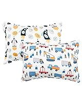 Vista 38 de ALVABABY Paquete de 2 fundas de almohada de algodón orgánico para niños pequeños, fundas de almohada para niños de 13 x 18 pulgadas o 12 x 16