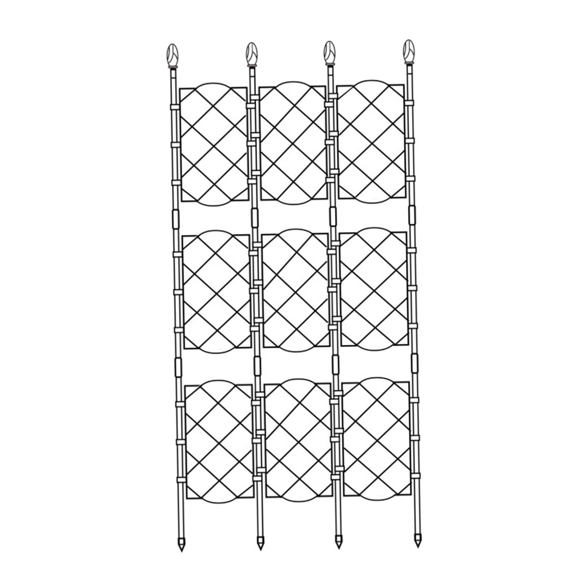 Treillis grimpant pour plantes 53x48 pouces stable avec tuteurs en acier épais