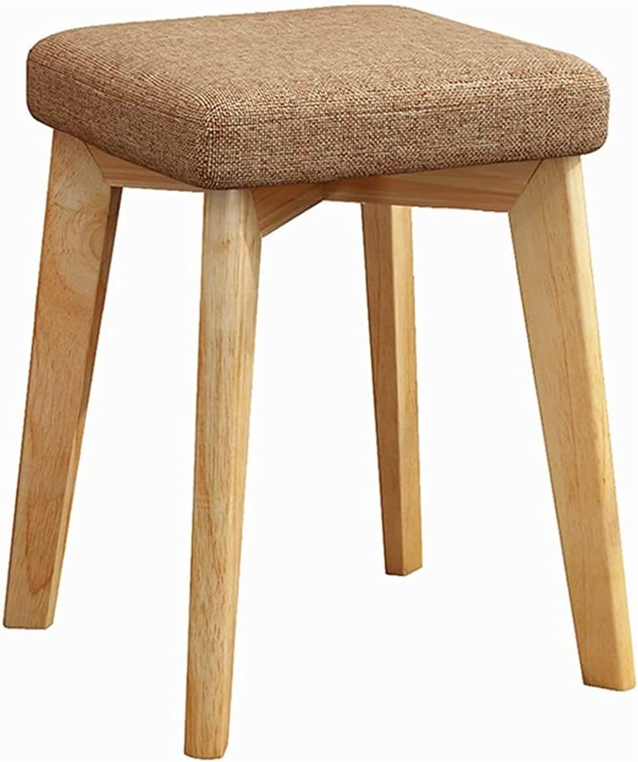 Vanity Stool Bedroom Vanity Chair Upholstered Seat Wooden Dining Stool Bedroom Makeup Stool Reception Room Stool Desk Stool Shoe Changing Stool Rubber Wood Material(Grey)