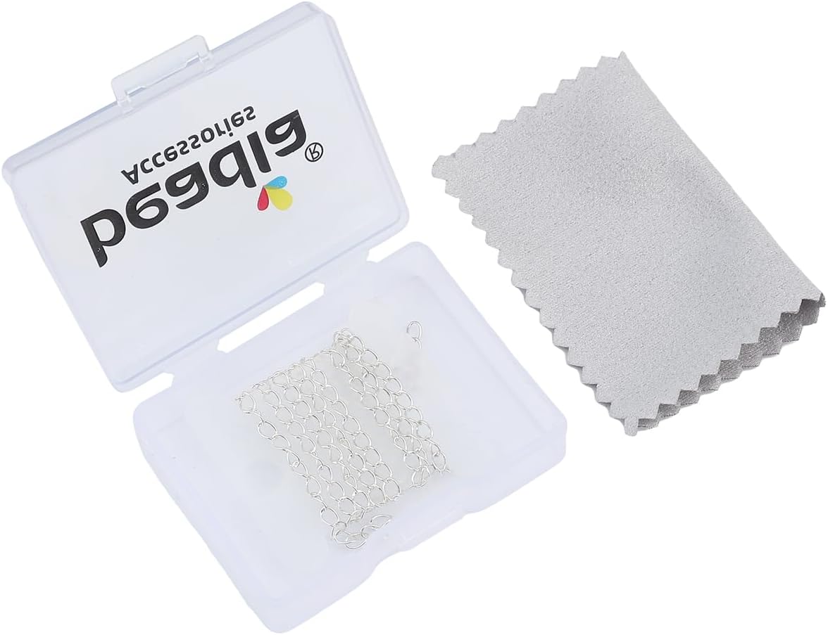 BEADIA 925 Sterling Silver Chain 4.0x2.6x3.8mm for Jewelry Making Findings 19.6inches/pcs