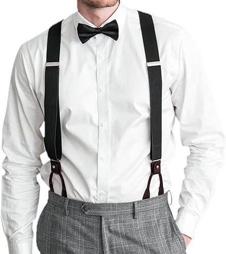 Miniatura 5 de AWAYTR - Tirantes para hombre con extremo de botón elásticos ajustables en forma de Y