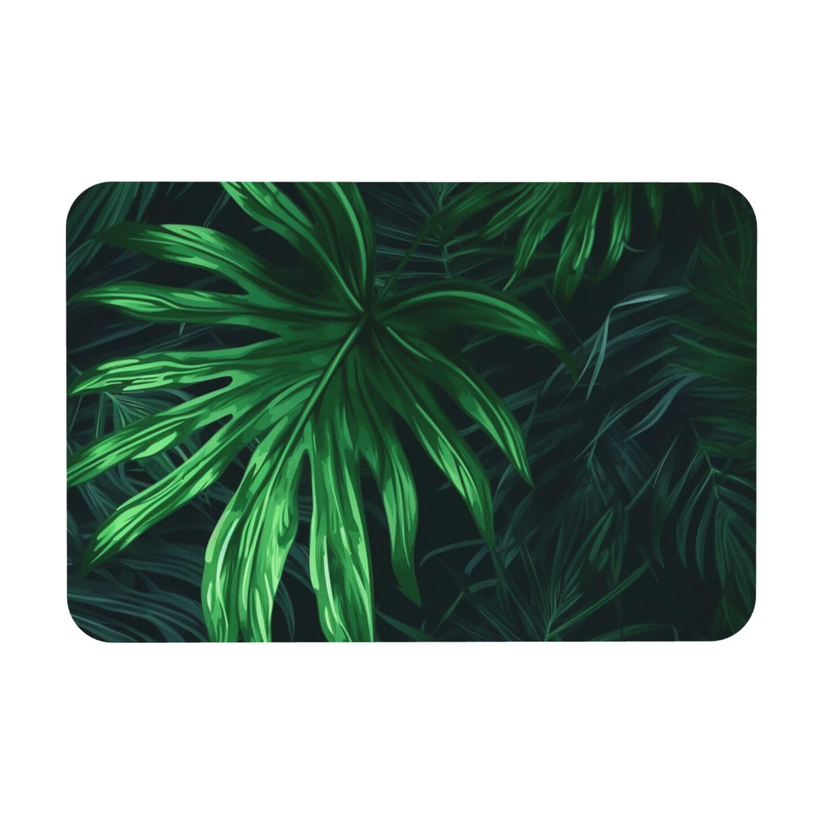 Tapis de bain en terre de diatomée au design végétal chic