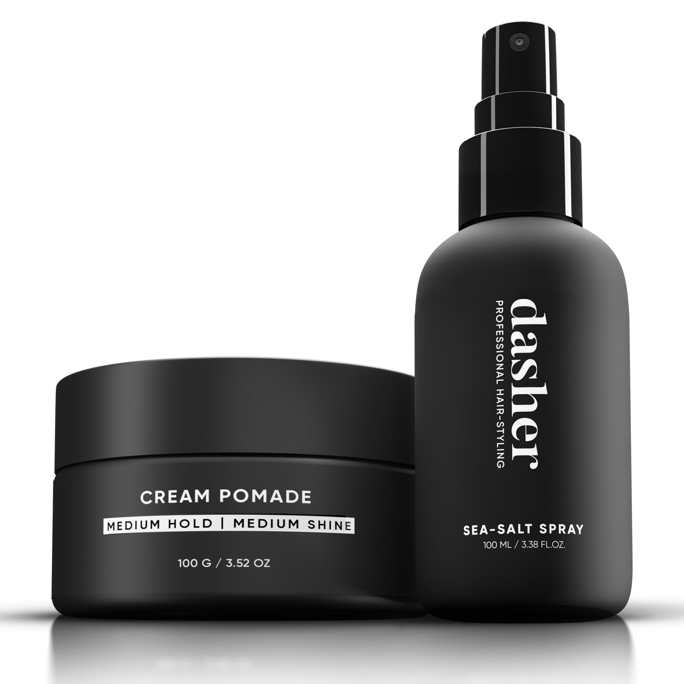 Sea Salt Spray (100ml) & Cream Pomade (100g), Medium Hold Puck, Water-Based, Volumizes & Texturizes Hair, With Bhringraj & Vitamin E