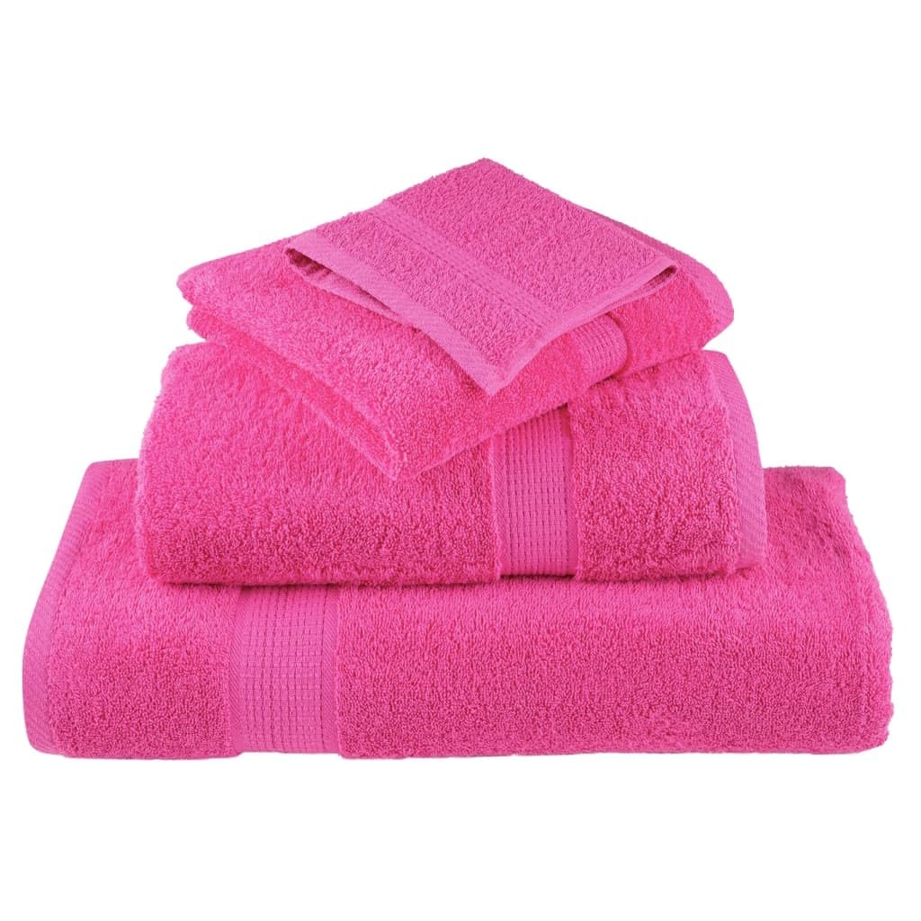 Set di 10 asciugamani rosa, 100 x 200 cm, 600 g/m², in 100% cotone, assorbenti, Öko Tex Standard 100, per bagno, doccia, sauna, spiaggia e hotel
