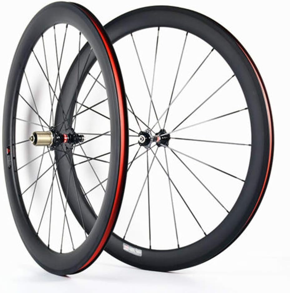 Hulk-sports 700C Bicycle Front & Rear Wheel 38mm Depth Clincher Carbon Road Bike Wheels Set 23mm Width Rim Sealed Bearing Carbon Fiber Rear Wheel for 7/8/9/10/11 Speed : Sports & Outdoors