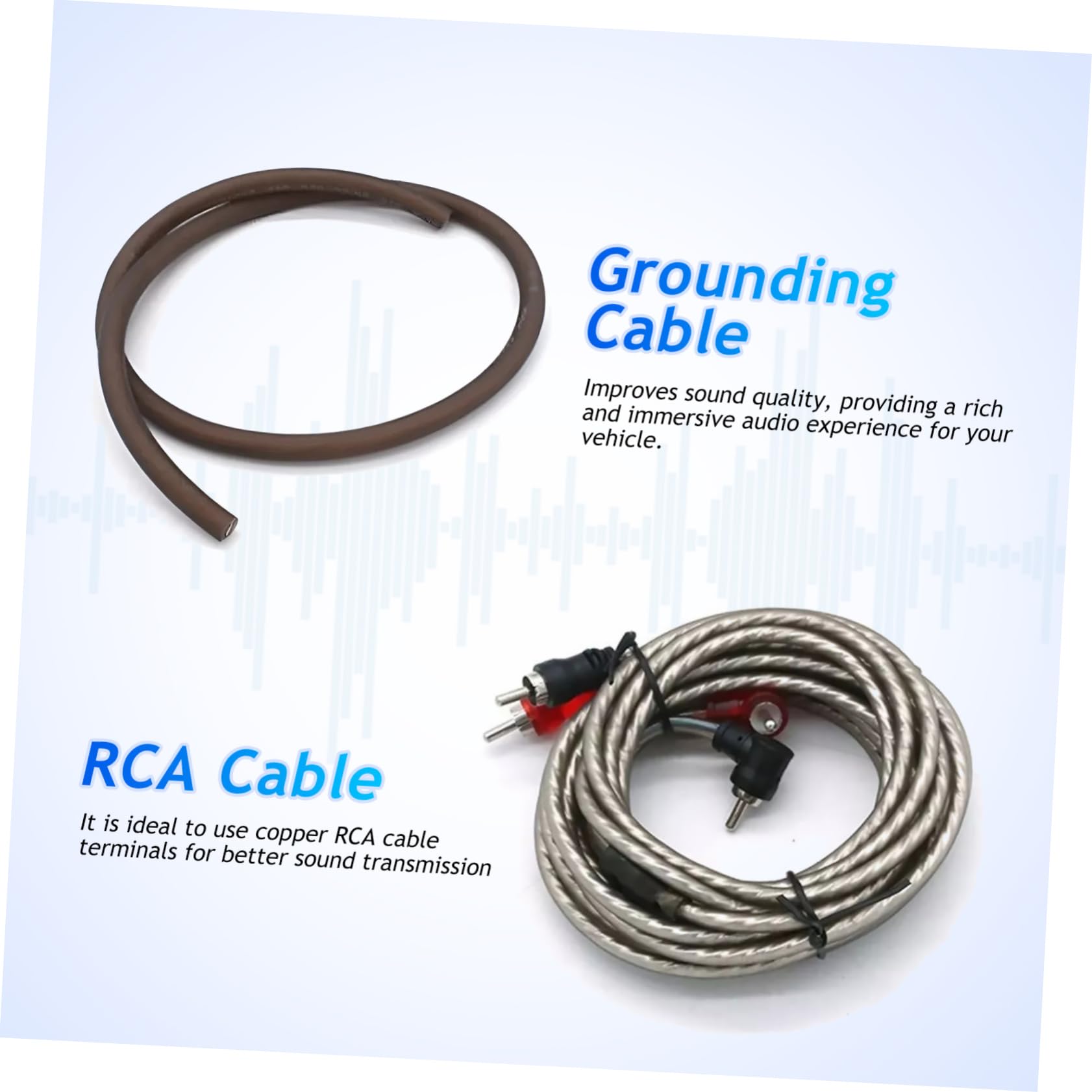UKCOCO Kit de Câblage Solution Complète Amplificateur de Voiture pour 4 Gauge, Connecteurs RCA, Porte-fusible pour Système Audio Auto