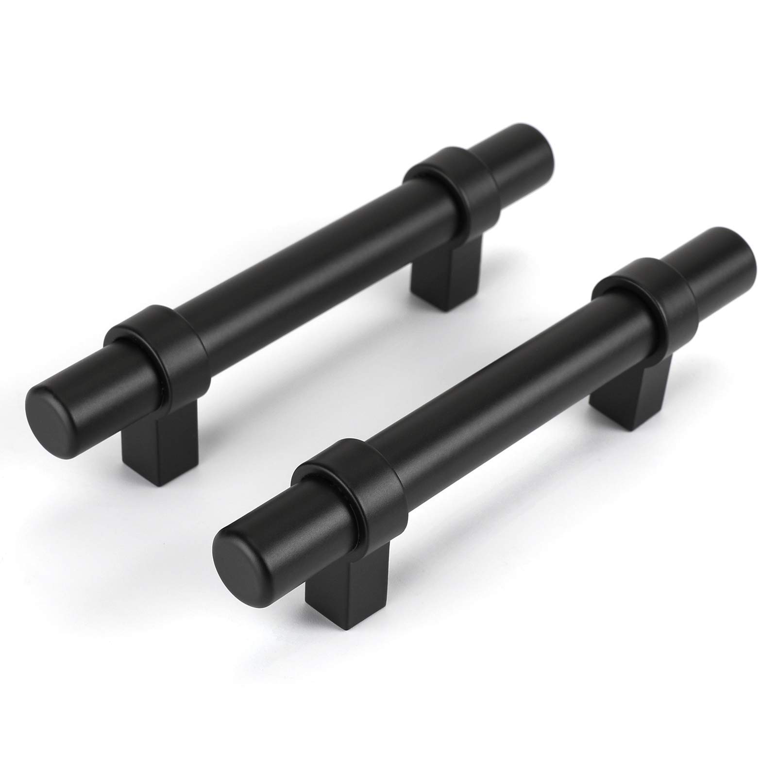goldenwarm15Pack Black Cabinet Handles 10 inch Rustic Handles - LST16BK96 Matte Black Bar Handles Dresser Pulls Modern Furniture Hardware Stainless Steel Kitchen Cupboard Drawer Pulls
