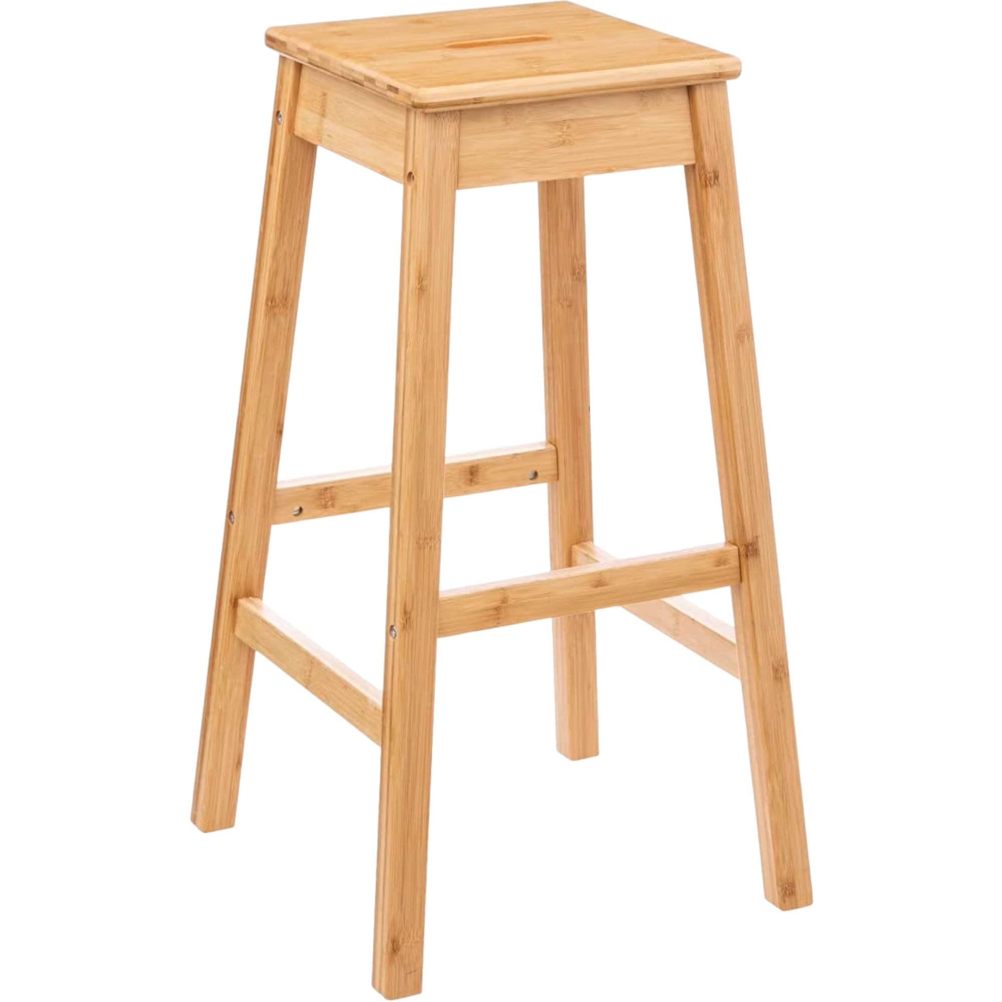 TIENDA EURASIA - Taburete Alto de Cocina, Taburete Cuadrado de Bambú, Taburetes Altos de Cocina, Medida 41,5 x 41,5 x 75 cm