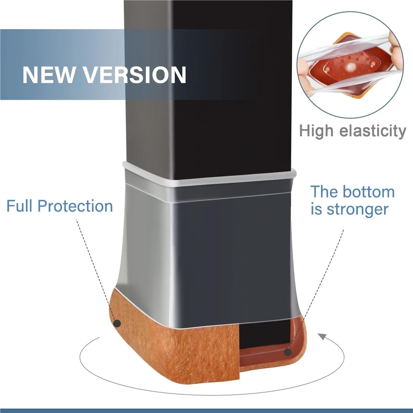 Fieltro Adhesivo Protectores de Piso for Patas Silla cuadradas