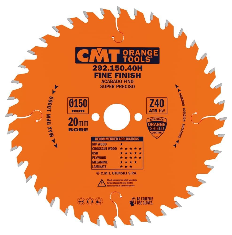 Cmt Orange Tools Orange Cmt Tools 292,165,40H Circular Saw 165 X 20 X 2.6 Z Atb 15 40 Degrees