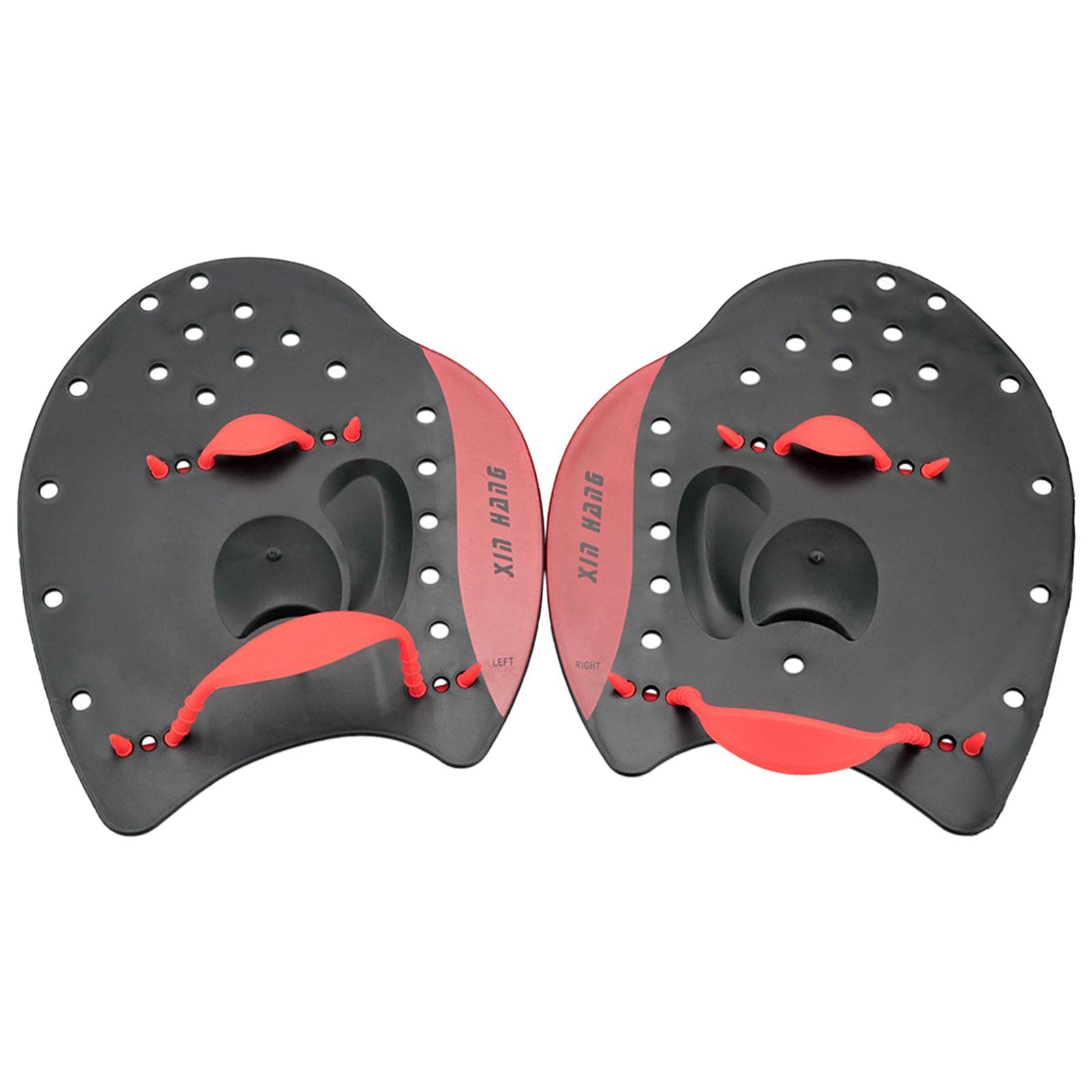 Lot de 3 pagaies plates professionnelles pour entraînement de natation Rouge Taille L