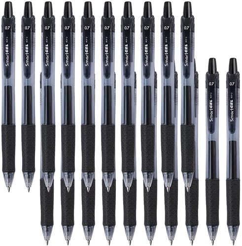 Smart Color Art Paquete de 45 bolígrafos de gel negros bolígrafos retráctiles de tinta de gel de punta media escritura suave para la escuela la