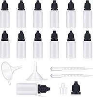 Vista 9 de Uiifan 12 botellas de plástico con cuentagotas vacías para ojos, pequeños recipientes de líquido exprimibles con tapa de rosca, 2 embudos, 2