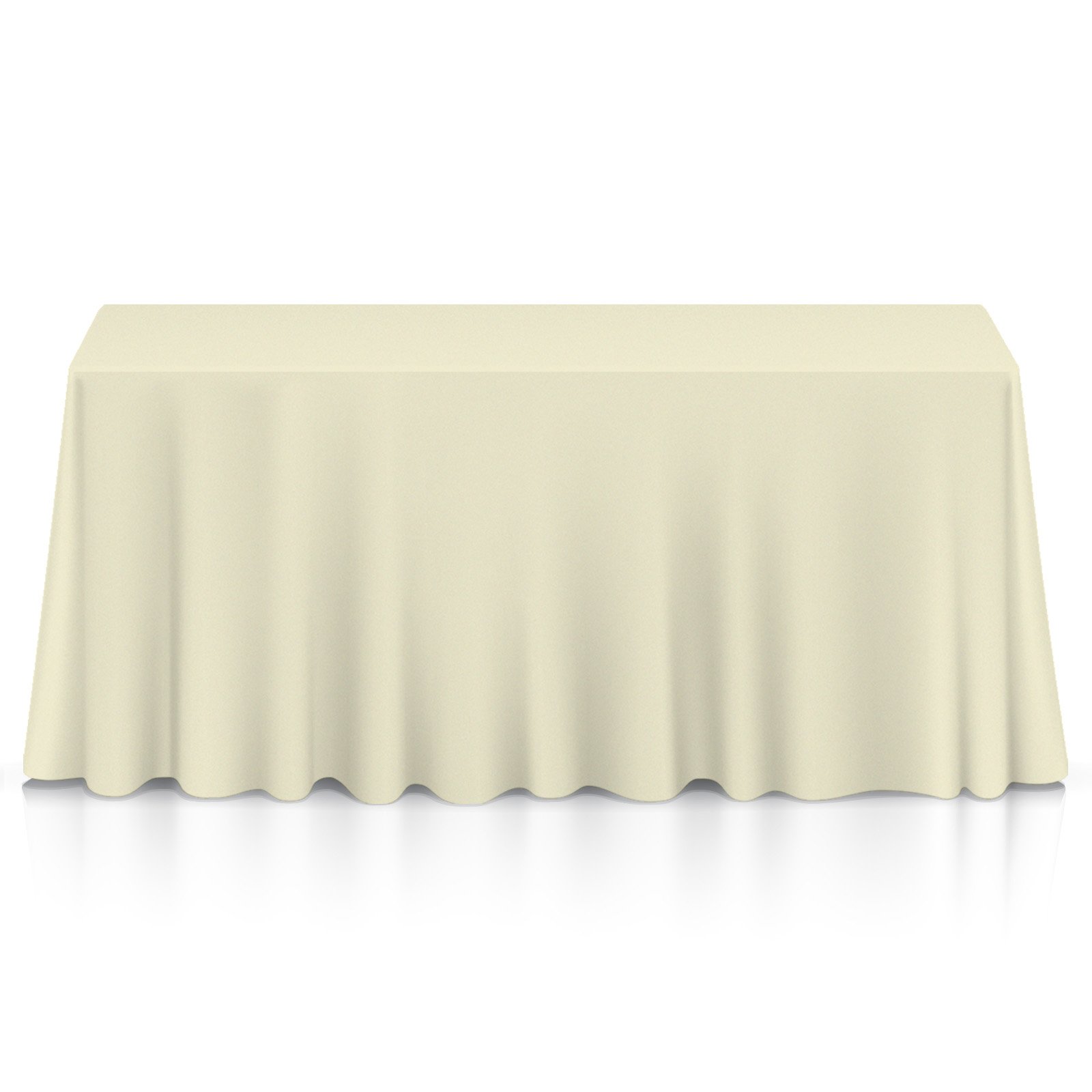 Lann's Linens - 20 Premium 90" x 132" Tablecloths for Wedding/Banquet/Restaurant - Rectangular Polyester Fabric Table Cloths - Ivory