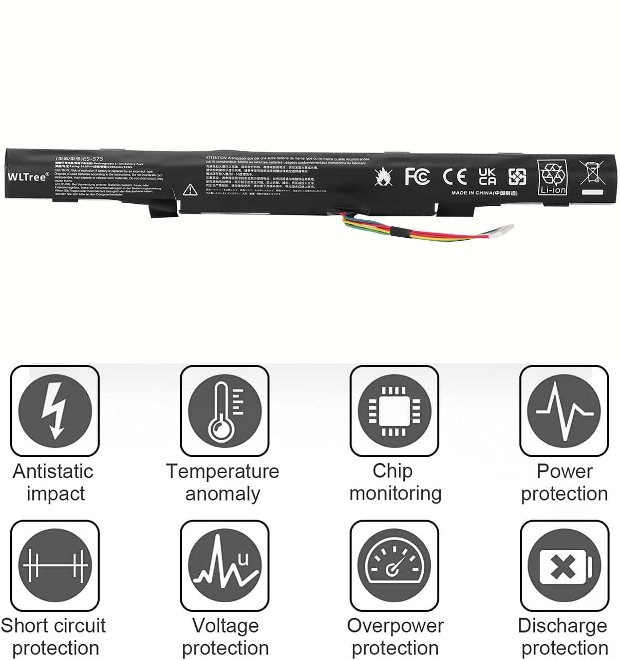 Batteria AS16A5K AS16A7K AS16A8K per Portatile Acer Aspire E15 E5-575 E5-575G E5-575T E5-575TG E5-553 E5-553G F15 F5-573 F5-573G F5-573G-52M7 F5-573G-574E E17 E5-774 E5-774G E5-575T Battery