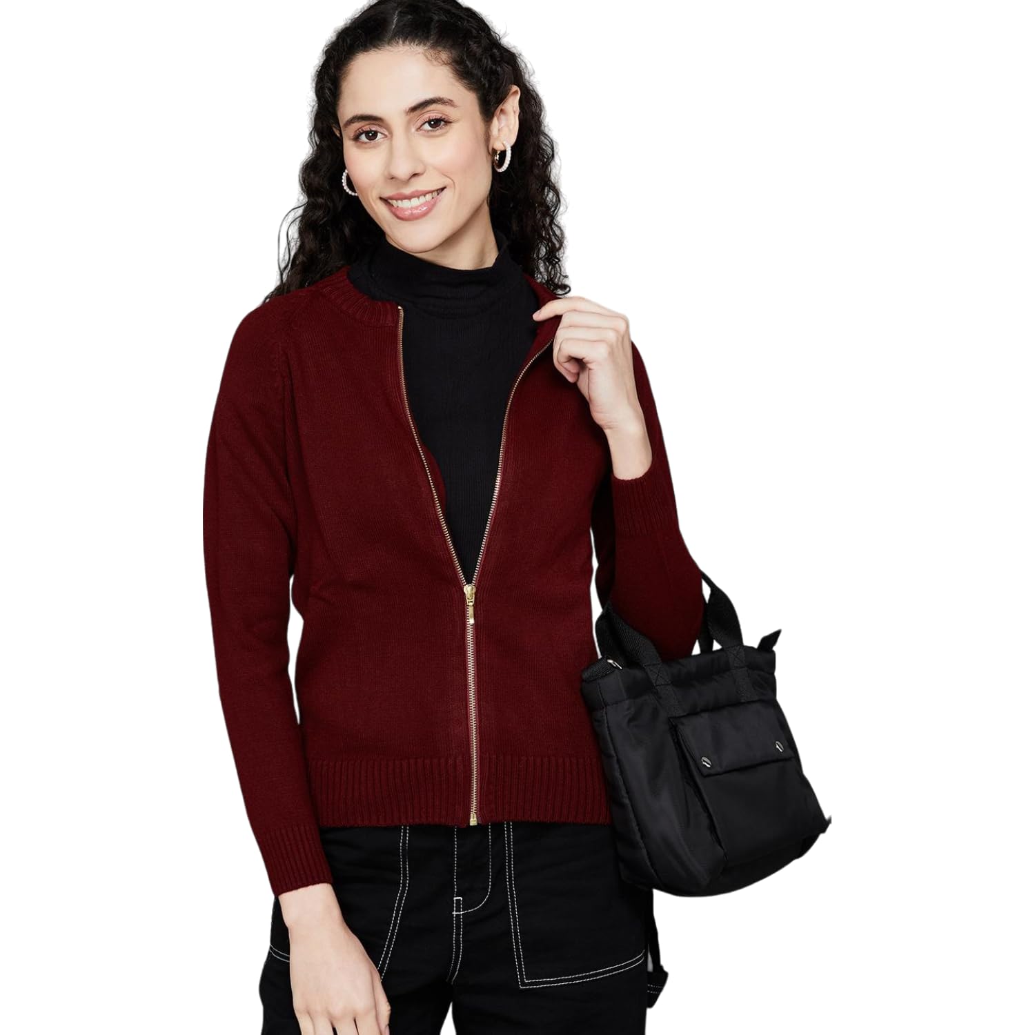 fame forever Women Acrylic Regular Fit Solid Top Flat Knit-picture-12